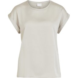 Vila maat 42 Viellette S/s Satin Top/su - Noos Dove