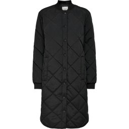 Jacqueline de Yong - Maat M - Jas Jdydiana Quilt Long Jacket Otw Hab 15238714 Black Dames