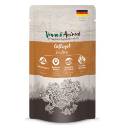12x125g Gevogelte Venandi Animal Cat Wet Food Natvoer voor katten