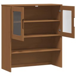 vidaXL Hutch MOLDE Caramel 90 x 35 x 100 cm Massief grenenhout