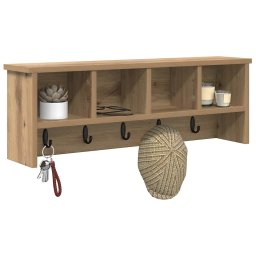 vidaXL Wandgemonteerde kapstok Muurmontage Artisan Eiken Bewerkt hout