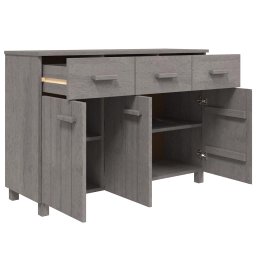 vidaXL Dressoir HAMAR 113x40x80 cm massief grenenhout lichtgrijs