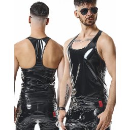 * RFP PVC tanktop zwart strak model, RMFreddie