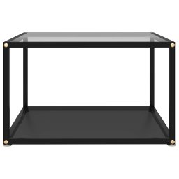 vidaXL Salontafel 60x60x35 cm gehard glas transparant en zwart