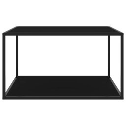 vidaXL Salontafel met zwart glas 90x90x50 cm zwart