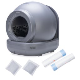 Starterset: beeztees Automatische Kattenbak Moeza + 12x Kattenbakkorrelszakken + 12x Filters