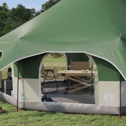 vidaXL Gezinstent 10-persoons Groen 185T Polyester met PU Coating
