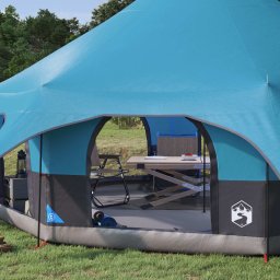 vidaXL Gezinstent 10-persoons Blauw 185T Polyester met PU Coating