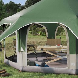 vidaXL Gezinstent 5-persoons Groen 185T Polyester met PU Coating