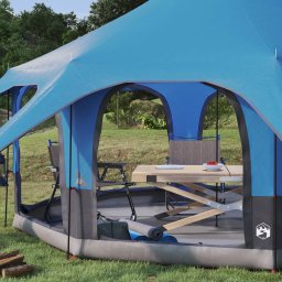 vidaXL Gezinstent 5-persoons Blauw 185T Polyester met PU Coating