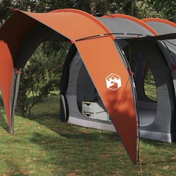 vidaXL Tunneltent 4-persoons Grijs en Oranje