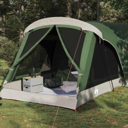 vidaXL Gezinstent 14-persoons Groen 185T Polyester met PU Coating