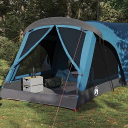 vidaXL Gezinstent 14-persoons Blauw 185T Polyester met PU Coating