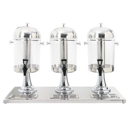 vidaXL Drievoudige sapdispenser roestvrij staal 3x8 L