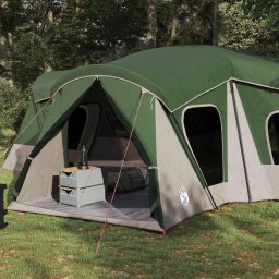vidaXL Gezinstent 14-persoons Groen 185T Polyester met PU Coating