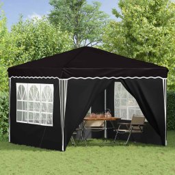 vidaXL Pop-up partytent 288 x 288 x 245 cm Zwart Oxford Stof