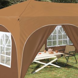 vidaXL Pop-up partytent 575 x 288 x 245 cm Beige Oxford Stof