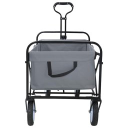 vidaXL Vouwbare winkelwagentje met remmen Grijs 94 x 53 x 99 cm
