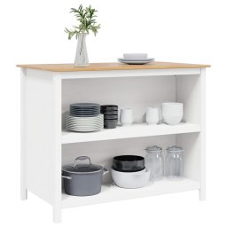vidaXL Keuken Eilanden HILL Wit 112 x 66 x 90 cm Massief grenenhout