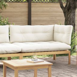 vidaXL Hoekstoffe Licht Acacia en Crème Wit Acaciahout
