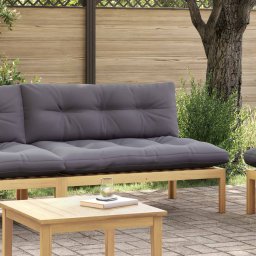 vidaXL Midden Sofaset Licht Acacia en Donker Grijs Acaciahout