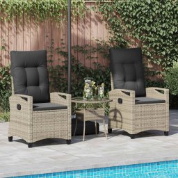 vidaXL Tuinstoel 2 st Licht Grijs en Donker Grijs Staal en Polyester