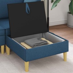 vidaXL Sofa Kruk met Opslag Blauw Stof