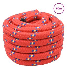 vidaXL Boottouw 3 mm 50 m Rood PP
