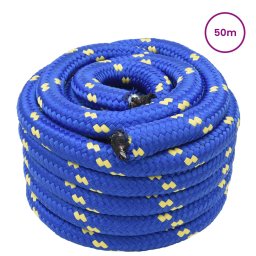 vidaXL Boottouw 3 mm 50 m Blauw PP