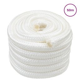 vidaXL Boottouw 3 mm 50 m Wit PP