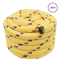 vidaXL Boottouw 3 mm 25 m Geel PP