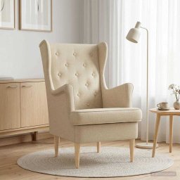 vidaXL Fauteuil Crèmekleurig Stof