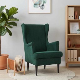 vidaXL Fauteuil Donkergroen Fluweel