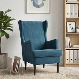 vidaXL Fauteuil Blauw Fluweel