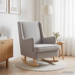 vidaXL Schommelstoel Lichtgrijs 62 x 80 x 85 cm Bouclé