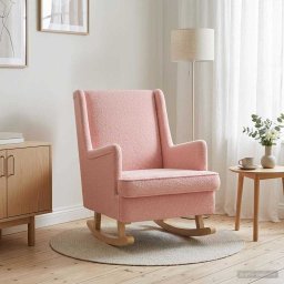 vidaXL Schommelstoel Roze 62 x 80 x 85 cm Bouclé