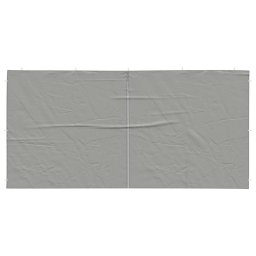 vidaXL Party Tent Zijwand 2 st 400 x 195 cm Lichtgrijs PE en staal