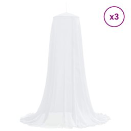 vidaXL Klamboe voor bed 3 st 156 mesh Wit ⌀56 x 220 cm Polyester