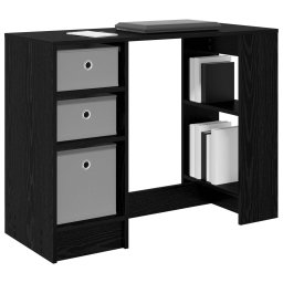 vidaXL Bureau Zwart Eiken 100 x 40 x 75 cm Bewerkt hout