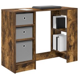 vidaXL Bureau Gerookt eiken 100 x 40 x 75 cm Bewerkt hout