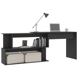 vidaXL Hoekbureau 200x50x76 cm bewerkt hout grijs