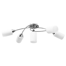 vidaXL Plafondlamp met keramieken cilindervormige kappen 5xE14 wit