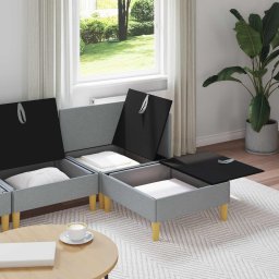 vidaXL Modulaire Sofa Set met Opslag 4 st Lichtgrijs Stof