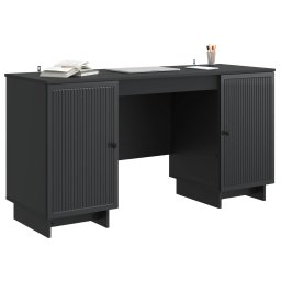 vidaXL Bureau Zwart Bewerkt hout 142,5 x 50 x 75 cm
