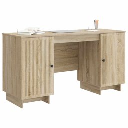 vidaXL Bureau Sonoma Eiken Bewerkt hout 142,5 x 50 x 75 cm