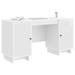 vidaXL Bureau Hoogglans Wit Bewerkt hout 142,5 x 50 x 75 cm