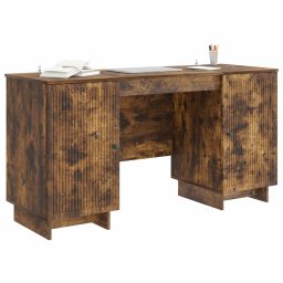 vidaXL Bureau Gerookt eiken Bewerkt hout 142,5 x 50 x 75 cm