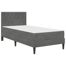 vidaXL Bedframe met matras Donkergrijs 80 x 200 cm Fluweel
