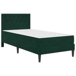 vidaXL Bedframe met matras Donkergroen 100 x 200 cm Fluweel