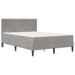 vidaXL Bedframe met matras Lichtgrijs 140 x 200 cm Fluweel